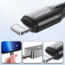 Заредете изображение във визуализатора на галерията – Joyroom fast charging / data cable USB Type C - Lightning PD 20W 1m black (S-1024N1-PD) - TopMag
