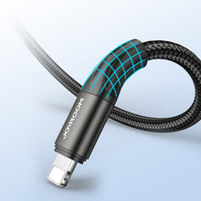 Заредете изображение във визуализатора на галерията – Joyroom fast charging / data cable USB Type C - Lightning PD 20W 1m black (S-1024N1-PD) - TopMag
