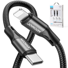 Заредете изображение във визуализатора на галерията – Joyroom Fast Charging / Data Cable USB Type C - Lightning PD 20W 2m Black (S-2024N1-PD) - TopMag

