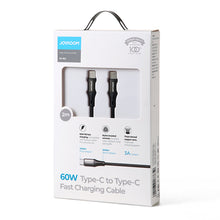 Заредете изображение във визуализатора на галерията – Joyroom fast charging / data cable USB Type C - USB Type C PD 60W 2m black (S-2030N1-60) - TopMag
