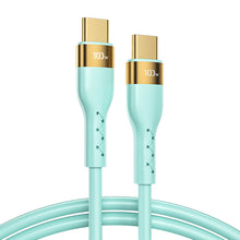Заредете изображение във визуализатора на галерията – Joyroom Liquid Silicone USB Type C - USB Type C charging / data cable PD 100W 1.2m green (S-1250N18-10) - TopMag
