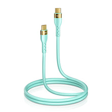 Заредете изображение във визуализатора на галерията – Joyroom Liquid Silicone USB Type C - USB Type C charging / data cable PD 100W 1.2m green (S-1250N18-10) - TopMag
