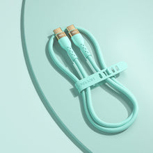 Заредете изображение във визуализатора на галерията – Joyroom Liquid Silicone USB Type C - USB Type C charging / data cable PD 100W 1.2m green (S-1250N18-10) - TopMag
