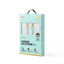 Заредете изображение във визуализатора на галерията – Joyroom Liquid Silicone USB Type C - USB Type C charging / data cable PD 100W 1.2m green (S-1250N18-10) - TopMag
