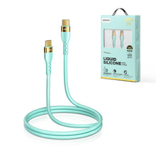 Заредете изображение във визуализатора на галерията – Joyroom Liquid Silicone USB Type C - USB Type C charging / data cable PD 100W 1.2m green (S-1250N18-10) - TopMag
