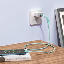 Заредете изображение във визуализатора на галерията – Joyroom Liquid Silicone USB Type C - USB Type C charging / data cable PD 100W 1.2m green (S-1250N18-10) - TopMag
