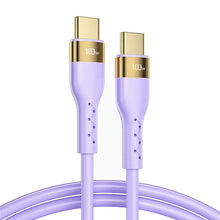 Заредете изображение във визуализатора на галерията – Joyroom Liquid Silicone USB Type C - USB Type C charging / data cable PD 100W 1.2m purple (S-1250N18-10) - TopMag
