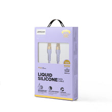 Заредете изображение във визуализатора на галерията – Joyroom Liquid Silicone USB Type C - USB Type C charging / data cable PD 100W 1.2m purple (S-1250N18-10) - TopMag
