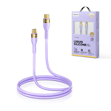 Заредете изображение във визуализатора на галерията – Joyroom Liquid Silicone USB Type C - USB Type C charging / data cable PD 100W 1.2m purple (S-1250N18-10) - TopMag
