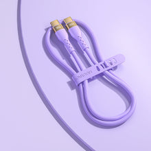 Заредете изображение във визуализатора на галерията – Joyroom Liquid Silicone USB Type C - USB Type C charging / data cable PD 100W 1.2m purple (S-1250N18-10) - TopMag
