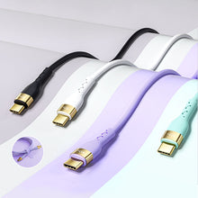Заредете изображение във визуализатора на галерията – Joyroom Liquid Silicone USB Type C - USB Type C charging / data cable PD 100W 1.2m purple (S-1250N18-10) - TopMag
