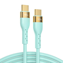 Заредете изображение във визуализатора на галерията – Joyroom Liquid Silicone USB Type C - USB Type C charging / data cable PD 100W 2m green (S-2050N18-10) - TopMag
