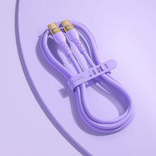 Заредете изображение във визуализатора на галерията – Joyroom Liquid Silicone USB Type C - USB Type C charging / data cable PD 100W 2m purple (S-2050N18-10) - TopMag
