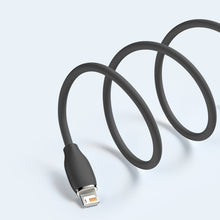 Заредете изображение във визуализатора на галерията – Baseus cable, USB cable - Lightning 2.4A length 1.2 m Jelly Liquid Silica Gel - black - TopMag
