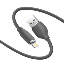 Заредете изображение във визуализатора на галерията – Baseus cable, USB cable - Lightning 2.4A, length 2 m Jelly Liquid Silica Gel - black - TopMag

