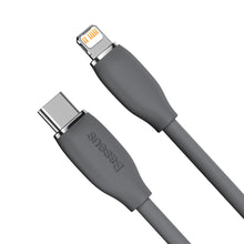 Заредете изображение във визуализатора на галерията – Baseus cable, USB Type C - Lightning 20W cable, length 2 m Jelly Liquid Silica Gel - black - TopMag
