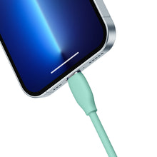 Заредете изображение във визуализатора на галерията – Baseus cable, USB Type C - Lightning 20W cable, length 2 m Jelly Liquid Silica Gel - green - TopMag
