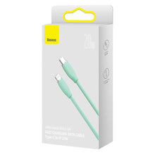 Заредете изображение във визуализатора на галерията – Baseus cable, USB Type C - Lightning 20W cable, length 2 m Jelly Liquid Silica Gel - green - TopMag
