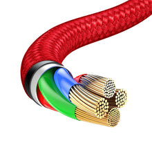 Заредете изображение във визуализатора на галерията – Baseus 3-in-1 cable with USB terminals - USB Type C / Lightning / micro USB 1.2m, 3.5A red (CAJS000009) - TopMag
