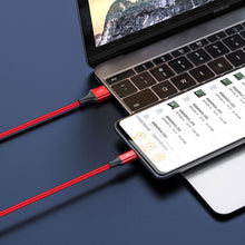 Заредете изображение във визуализатора на галерията – Baseus 3-in-1 cable with USB terminals - USB Type C / Lightning / micro USB 1.2m, 3.5A red (CAJS000009) - TopMag

