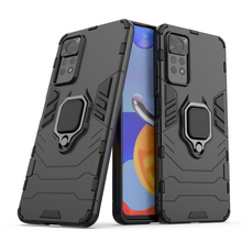 Заредете изображение във визуализатора на галерията – Ring Armor tough hybrid case cover + magnetic holder for Xiaomi Redmi Note 11 Pro black - TopMag

