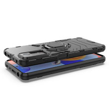 Заредете изображение във визуализатора на галерията – Ring Armor tough hybrid case cover + magnetic holder for Xiaomi Redmi Note 11 Pro black - TopMag
