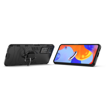 Заредете изображение във визуализатора на галерията – Ring Armor tough hybrid case cover + magnetic holder for Xiaomi Redmi Note 11 Pro black - TopMag

