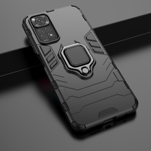 Заредете изображение във визуализатора на галерията – Ring Armor tough hybrid case cover + magnetic holder for Xiaomi Redmi Note 11S / Note 11 black - TopMag
