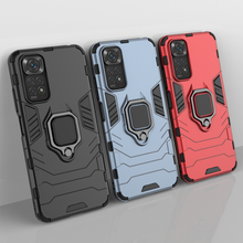 Заредете изображение във визуализатора на галерията – Ring Armor tough hybrid case cover + magnetic holder for Xiaomi Redmi Note 11S / Note 11 black - TopMag
