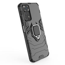 Заредете изображение във визуализатора на галерията – Ring Armor tough hybrid case cover + magnetic holder for Xiaomi Redmi Note 11S / Note 11 black - TopMag
