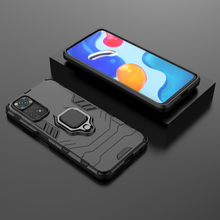 Заредете изображение във визуализатора на галерията – Ring Armor tough hybrid case cover + magnetic holder for Xiaomi Redmi Note 11S / Note 11 black - TopMag
