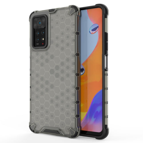 Honeycomb case armored cover with a gel frame for Xiaomi Redmi Note 11 Pro + / 11 Pro black - TopMag