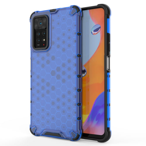 Honeycomb case armored cover with a gel frame for Xiaomi Redmi Note 11 Pro + / 11 Pro blue - TopMag