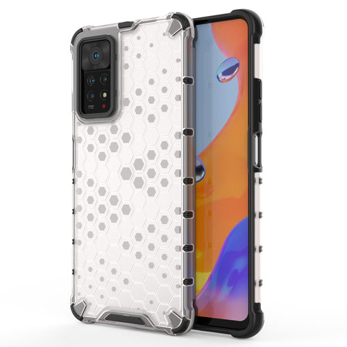Honeycomb case armored cover with gel frame for Xiaomi Redmi Note 11 Pro + / 11 Pro transparent - TopMag