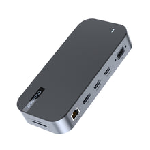 Заредете изображение във визуализатора на галерията – HUB Choetch M52 USB-C - USB-C PD/USB-C/USB-A/HDMI/VGA/DP/SD/TF/RJ45/AUX - gray
