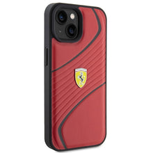 Заредете изображение във визуализатора на галерията – Original FERRARI hardcase Twist Metal Logo FEHCP15SPTWR do Iphone 15 Red
