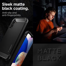 Заредете изображение във визуализатора на галерията – SPIGEN Rugged Armor case for SAMSUNG A14 4G / LTE matte black
