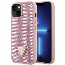 Заредете изображение във визуализатора на галерията – Original Case GUESS Rhinestone Triangle hardcase GUHCP14SHDGTPP for Iphone 14 pink
