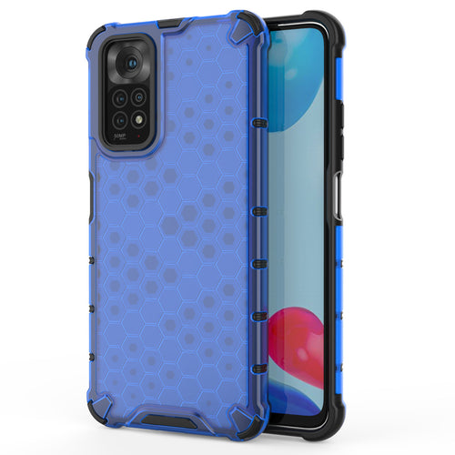 Honeycomb case armored cover with a gel frame for Xiaomi Redmi Note 11S / Note 11 blue - TopMag