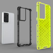 Заредете изображение във визуализатора на галерията – Honeycomb case armored cover with a gel frame for Samsung Galaxy S22 Ultra transparent - TopMag
