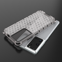 Заредете изображение във визуализатора на галерията – Honeycomb case armored cover with a gel frame for Samsung Galaxy S22 Ultra transparent - TopMag
