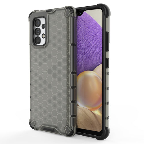 Honeycomb case armored cover with a gel frame for Samsung Galaxy A03s (166.5) black - TopMag