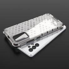 Заредете изображение във визуализатора на галерията – Honeycomb case armored cover with a gel frame for Samsung Galaxy A03s (166.5) transparent - TopMag
