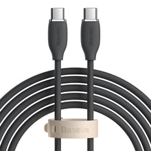 Заредете изображение във визуализатора на галерията – Baseus Jelly Liquid Silica Gel Fast Charging Data Cable Type-C to Type-C 100W 2m Black - TopMag
