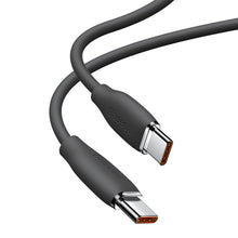 Заредете изображение във визуализатора на галерията – Baseus Jelly Liquid Silica Gel Fast Charging Data Cable Type-C to Type-C 100W 2m Black - TopMag
