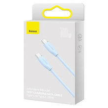 Заредете изображение във визуализатора на галерията – Baseus Jelly Liquid Silica Gel Fast Charging Data Cable Type-C to Type-C 100W 2m Blue - TopMag
