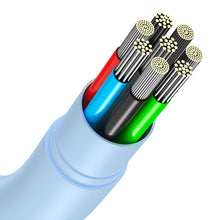 Заредете изображение във визуализатора на галерията – Baseus Jelly Liquid Silica Gel Fast Charging Data Cable Type-C to Type-C 100W 2m Blue - TopMag
