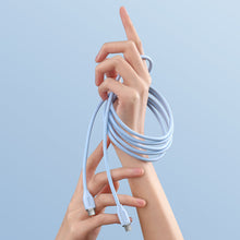Заредете изображение във визуализатора на галерията – Baseus Jelly Liquid Silica Gel Fast Charging Data Cable Type-C to Type-C 100W 2m Blue - TopMag
