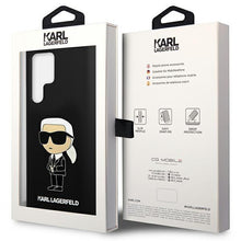 Заредете изображение във визуализатора на галерията – Karl Lagerfeld KLHCS23LSNIKBCK S23 Ultra S918 hardcase black/black Silicone Ikonik
