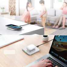 Заредете изображение във визуализатора на галерията – Choetech set 2x Qi 10W wireless charger (2 colors, black and white) + 1.2m USB cables (T511-S black / white) - TopMag
